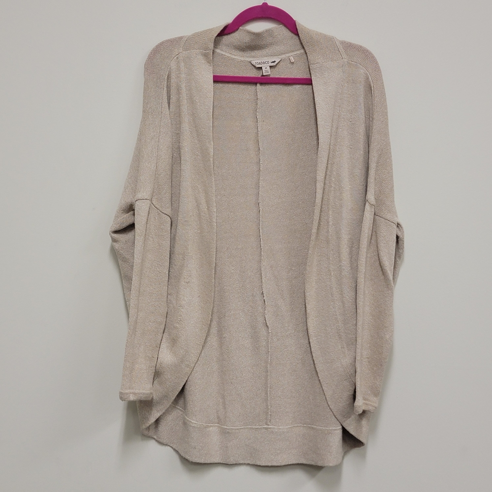 Toad&Co Beige Open-Front Lightweight Cardigan